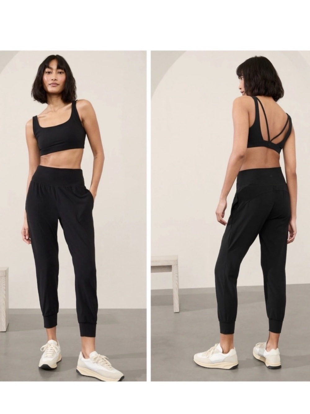 Athleta Salutation High Rise Jogger Black Size L Tall Style# 541288 Travel Athle